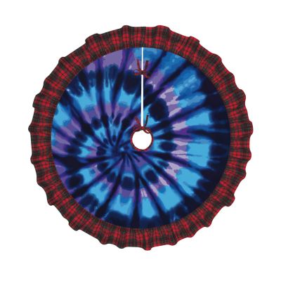 Rustic Batik Jute Plaid Christmas Tree Skirt