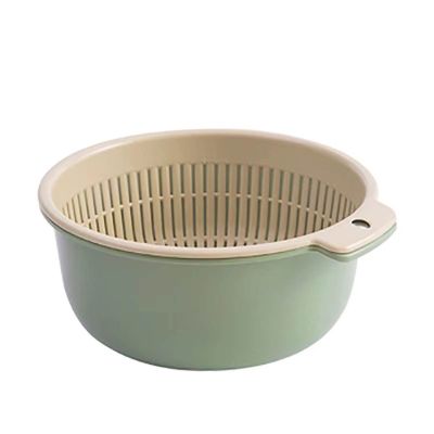 Vegetable Draining Basket, Double-Layer Kitchen Strainer (M)