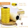 LEREATI Macrame Cord 1 mm x 230 m, Polyester Cotton Yarn for Handbags, Shoulder Bags, Crochet Bags and Knitwear (Red-Yellow) view 2
