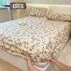 Highdi Soft Breathable Microfiber Fitted Sheet, Deep Pocket for 20–26 cm Mattresses, 200 x 220 cm, Brown Flowers view 1