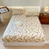 Highdi Soft Breathable Microfiber Fitted Sheet, Deep Pocket for 20–26 cm Mattresses, 200 x 220 cm, Brown Flowers view 2