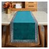TIYGHI Geometric Table Runner, Modern Bed Runner, Rectangular Dining Decor for Weddings, Parties, Home Office, Teal, 33 x 183 cm view 1