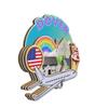 Dover, Connecticut USA Wooden 3D Landmark Refrigerator Magnet view 2
