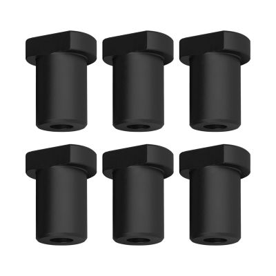 6-Piece Aluminum Alloy Bench Dogs for 19/20 mm Workbench Holes, Black