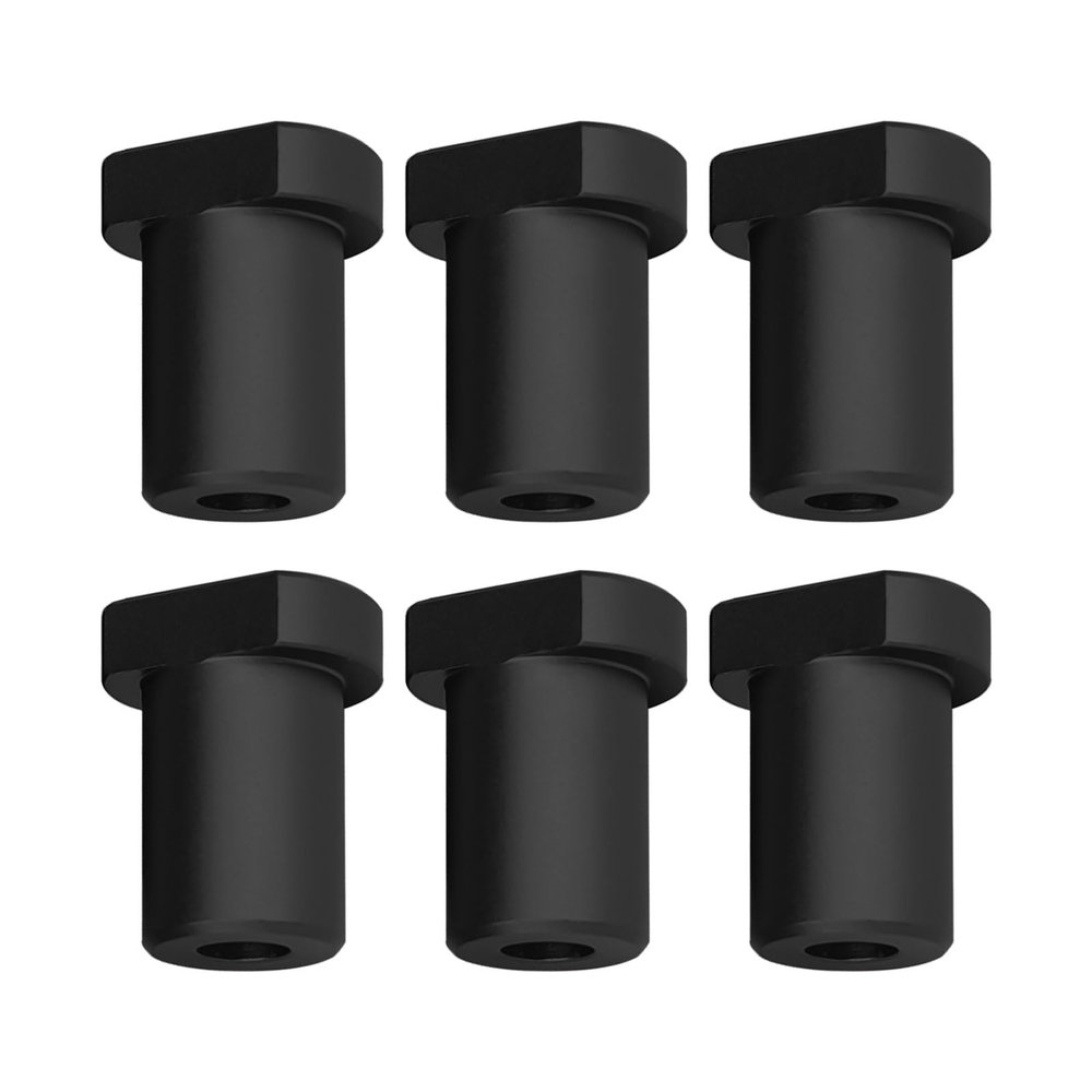 6-Piece Aluminum Alloy Bench Dogs for 19/20 mm Workbench Holes, Black