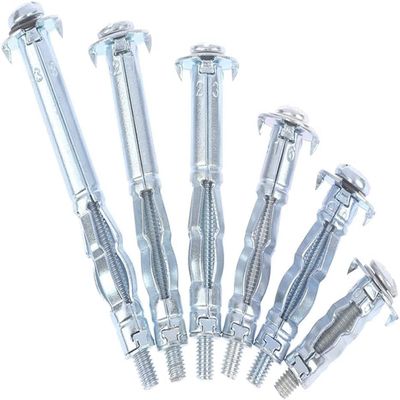 10-Piece M4 Metal Anchor Set, Concrete Screws, Drywall Hollow-Wall Plugs, Ceiling Expansion Screws and Anchor Bolts (4 x 4)