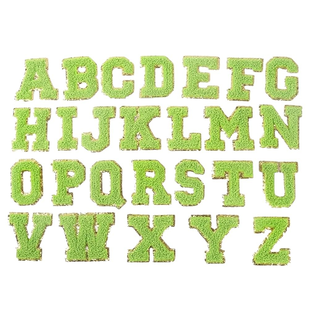 Locomo Personalized Chenille Letter Patch, 5.5 cm, Gold Trim, Iron-On or Sew-On, A–Z