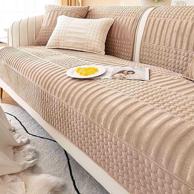 LUIVZD Chenille Sofa Cover, Split L-Shaped Couch Protector, Non-Slip, Color D, 70 x 70 cm