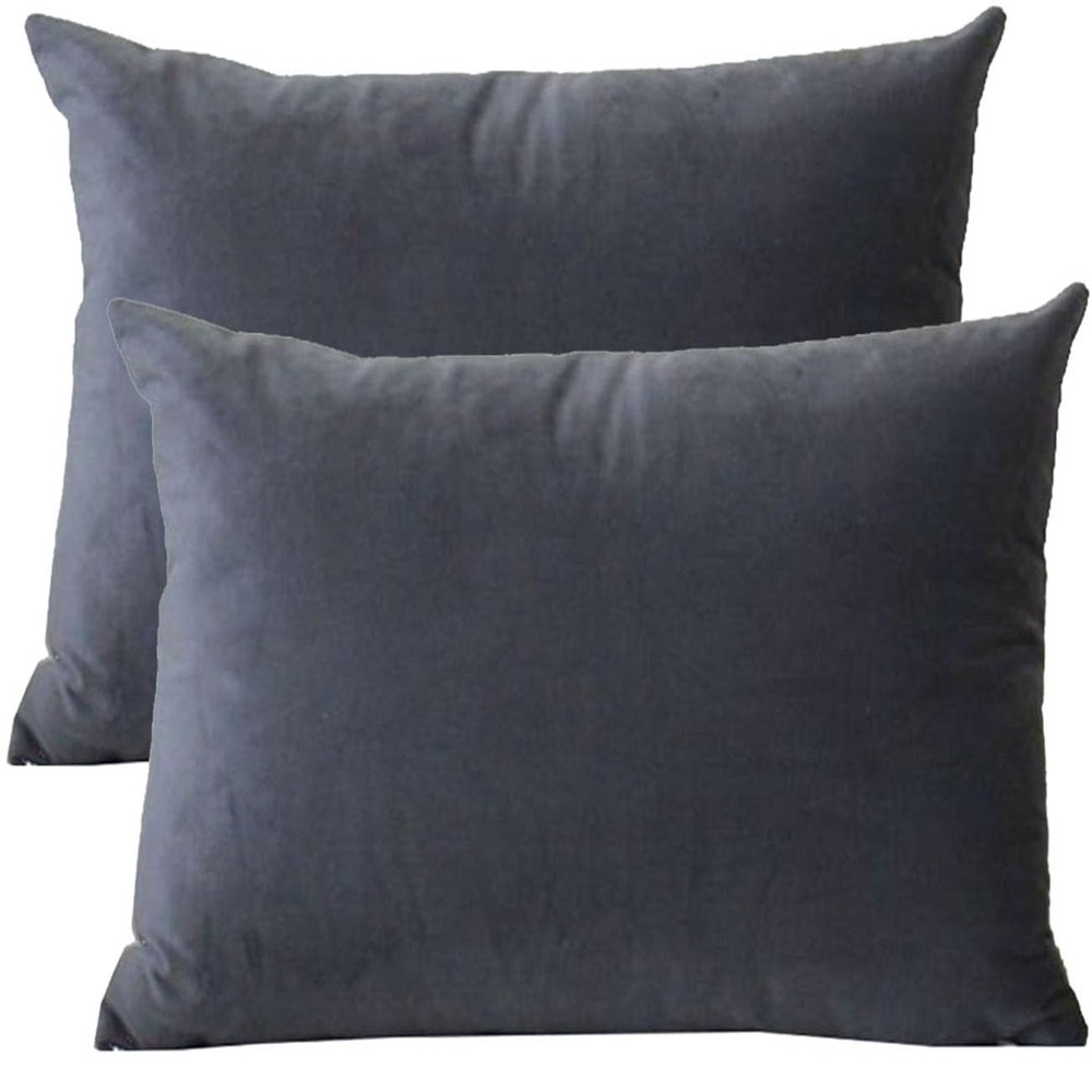 Decorative Velvet Pillow Covers with Zipper, 2-Pack