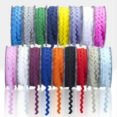 SUPER RIBBONS Full Spool, 13 mm Premium Ric Rac Trim, 20 m Roll, White
