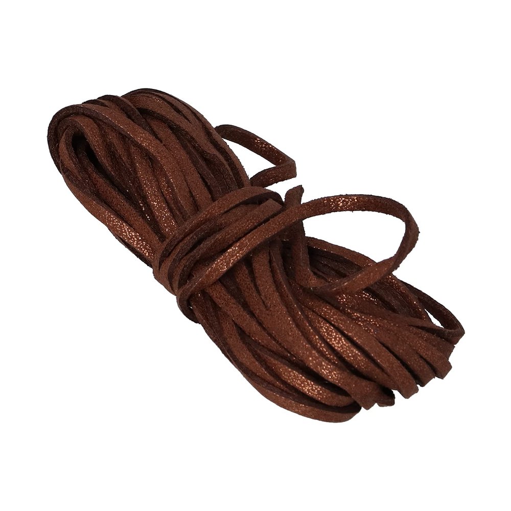 5 m Velvet Cord, Double-Sided Glittering Velvet, Brown
