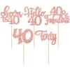 Happy 40th Birthday Rose Gold Glitter Cupcake Toppers, 30-Piece Set view 3