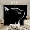 Blackout Curtains, Gray and Black Cat 3D Print, 2-Pack view 1