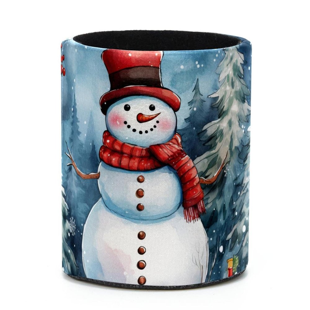 Stylish Snowman Pattern Pen Holder and Desk Organizer