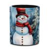 Stylish Snowman Pattern Pen Holder and Desk Organizer view 1