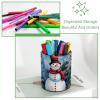 Stylish Snowman Pattern Pen Holder and Desk Organizer view 3