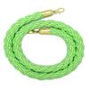 Crowd-Control Stanchion Rope, Braided Green Velvet Rope with Polished Hooks view 1