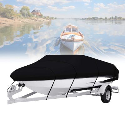 ZIXIAO Boat Cover, Waterproof 600D Oxford Fabric, Trailerable, UV-Resistant, for All-Weather Outdoor Protection, 11–13 ft