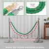Queue Barrier System, Braided Light Green Velvet Rope with Polished Hooks view 2