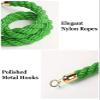 Queue Barrier System, Braided Light Green Velvet Rope with Polished Hooks view 3