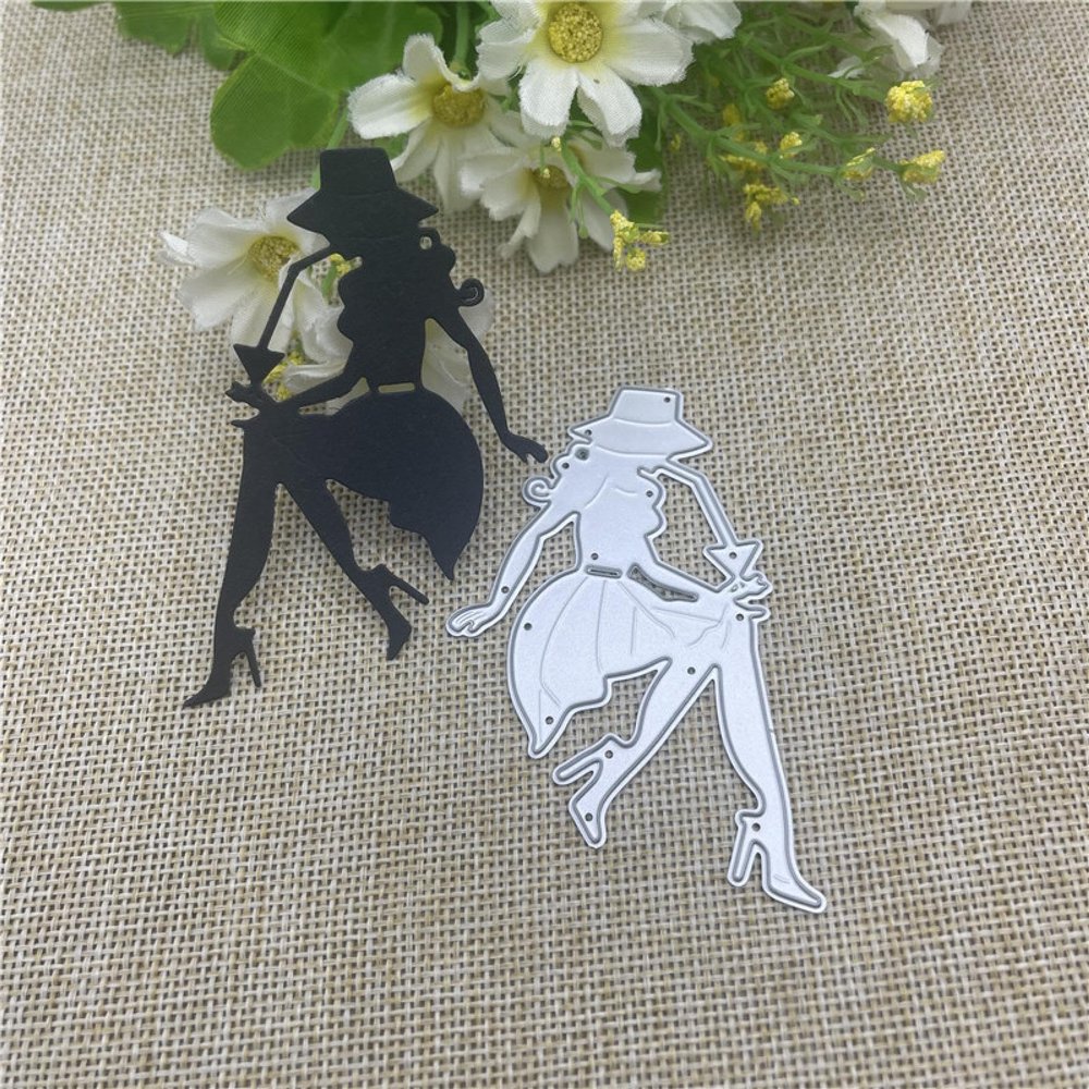 Card-Cutting Dies, 6 x 7.5 cm, Girl, Metal Scrapbooking Dies