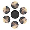 Dawn After Rain with Mist Leather Coasters with Holder, Set of 6, 10.2 cm view 4