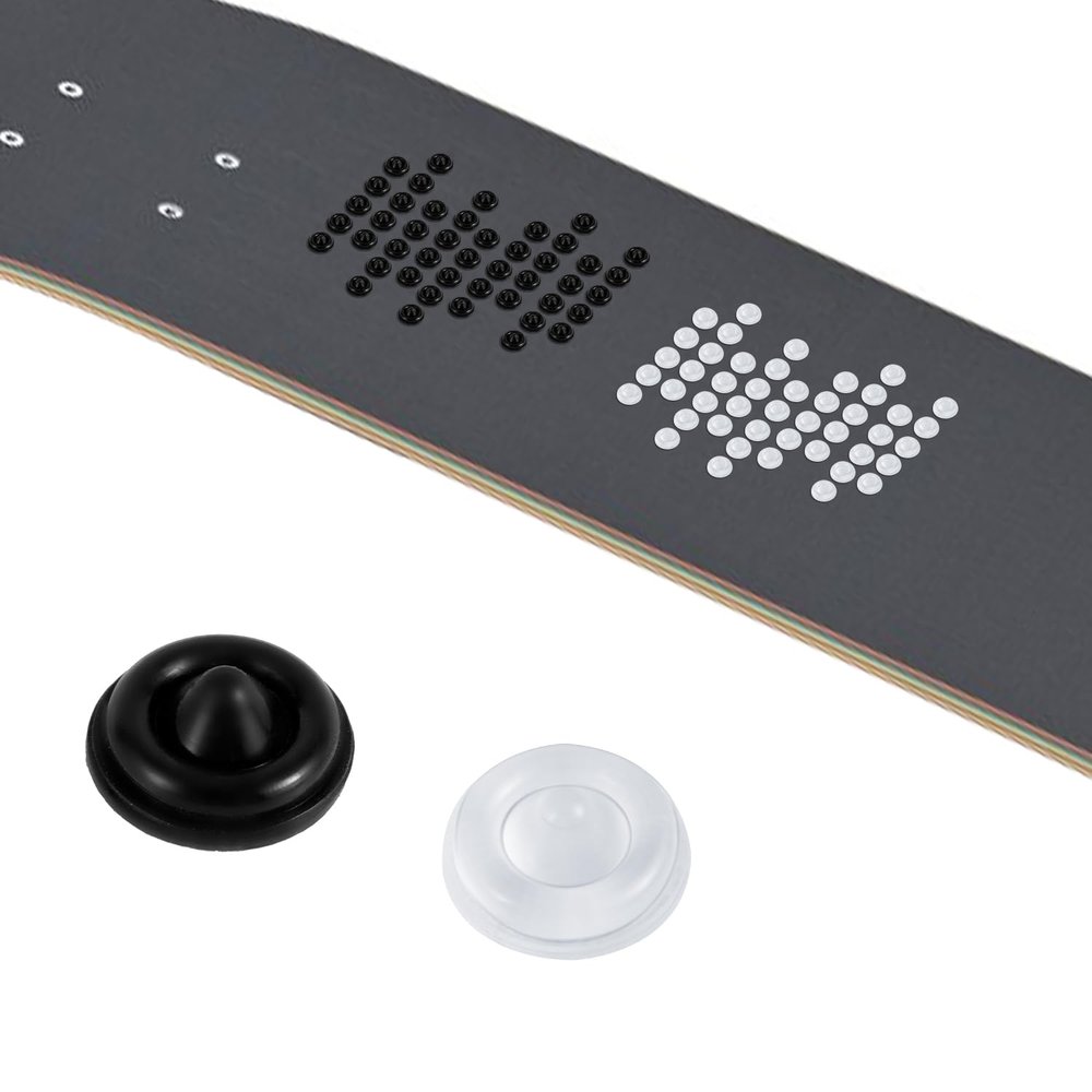 PEUTIER 100-Piece Non-Slip Snowboard Stomp Pads, Self-Adhesive Traction Studs, Clear and Black