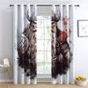 Viking Blackout Curtains, Set of 2, Nordic Mythology Pattern, 175 x 140 cm view 2
