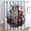 Viking Blackout Curtains, Set of 2, Nordic Mythology Pattern, 175 x 140 cm view 3