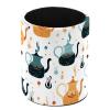 Leather Pen Holder, Round Desk Organizer for Fountain Pens, Teapot Pattern, 8 x 10 cm view 1