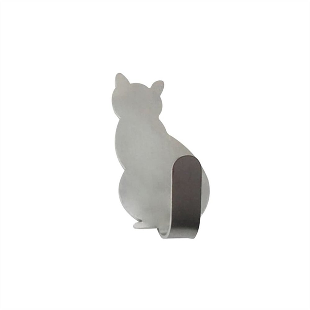 Wall-Mounted Coat Rack, 2-Piece Self-Adhesive Cat-Pattern Hooks, Color B