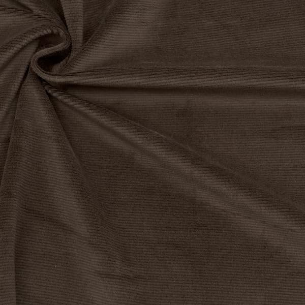 STOFFKONTOR Fine Corduroy Jersey Fabric by the Meter, Dark Brown