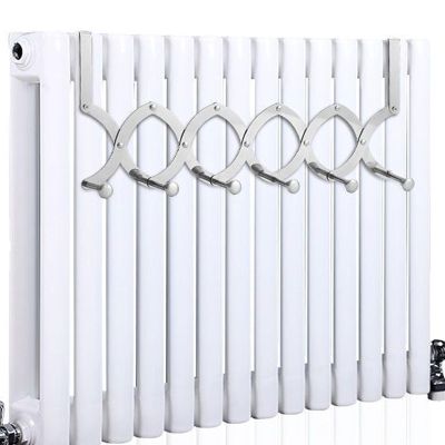 AHDFY Expandable Stainless Steel Radiator Clothes Airer, Space-Saving Hanging Dryer, 10.5–57 cm, 6 Hooks