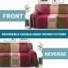 XHDZSW Chenille Throw Blanket, Bohemian Jacquard Tassel Reversible Sofa Cover, Green/Red, 4-Seater view 2