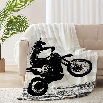 Motorcycle Dirt Bike Super Soft Fleece Throw Blanket, 80 x 60 in