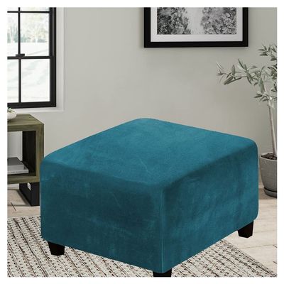 ELYSYSRL Square Ottoman Cover, Stretch Stool Slipcover, 95 x 95 cm/38 x 38 in, #19