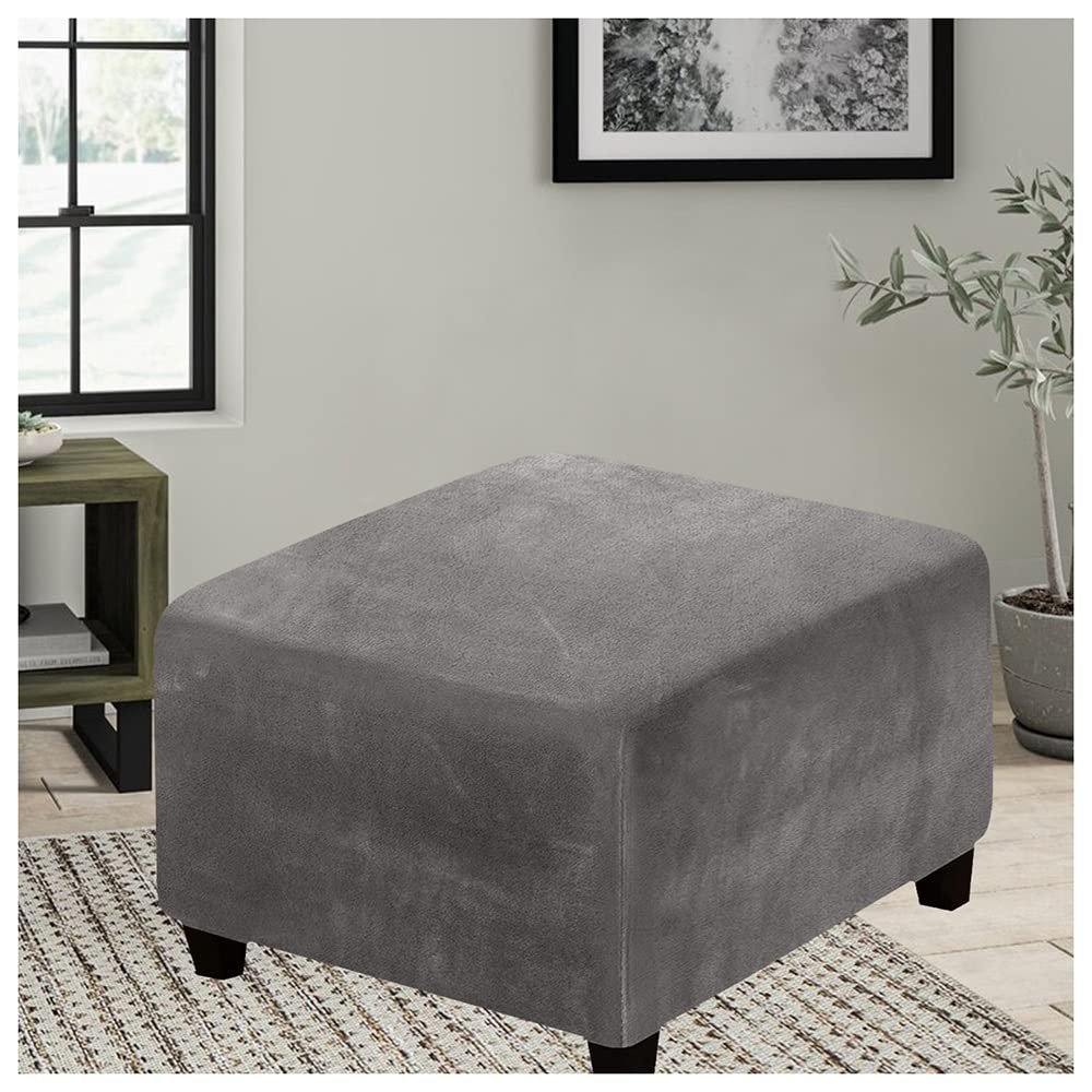 ELYSYSRL Square Ottoman Cover, Stretch Slipcover, 40 x 40 cm (16 x 16 in), #14