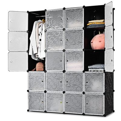 GIANTEX Modular Stackable Cube Shelf with 20 Cubes