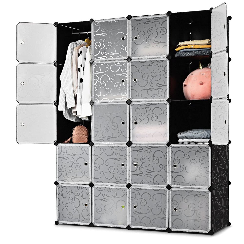 GIANTEX Modular Stackable Cube Shelf with 20 Cubes