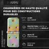 Aqbau 10-Piece Box Hinge Set, 25 x 70 mm, Hot-Dip Galvanized Steel view 3