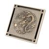 Square Antique Brass Vintage Carved Floor Drain Cover view 1