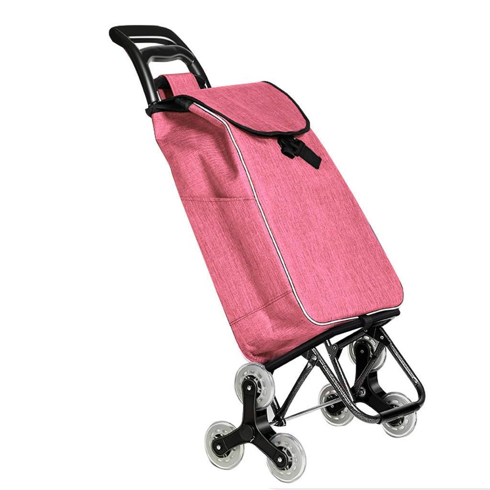 Folding Shopping Cart, Stair-Climbing Pull Cart, Luggage Cart, Purple