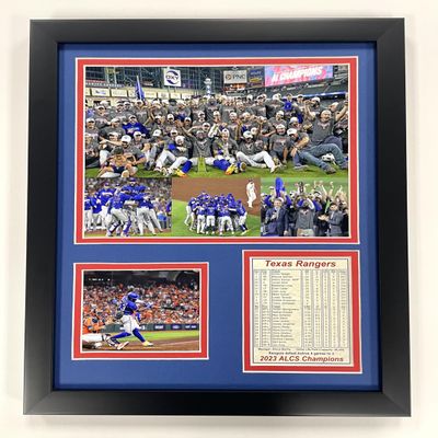 Legends Never Die Texas Rangers World Series Champions Framed Photo Collage, 2 Sizes and Styles (ALCS, 12 x 15 in.)