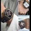 EPANO Luxury Carbon Fiber-Metal Case with Rubber Strap for Apple Watch 45 mm/44 mm view 2