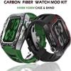 EPANO Luxury Carbon Fiber-Metal Case with Rubber Strap for Apple Watch 45 mm/44 mm view 3
