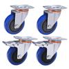 Heavy-Duty Silent Rubber Casters with Brakes, 3/4/5 in, 320–440 kg view 1