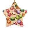 Macaron Biscuit Scented Christmas Tree Ornament – Star-Shaped Ceramic Hanging Decoration view 1
