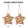 Macaron Biscuit Scented Christmas Tree Ornament – Star-Shaped Ceramic Hanging Decoration view 3