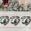 Personalized Ceramic Christmas Heart Ornament with Banknote Pattern view 1