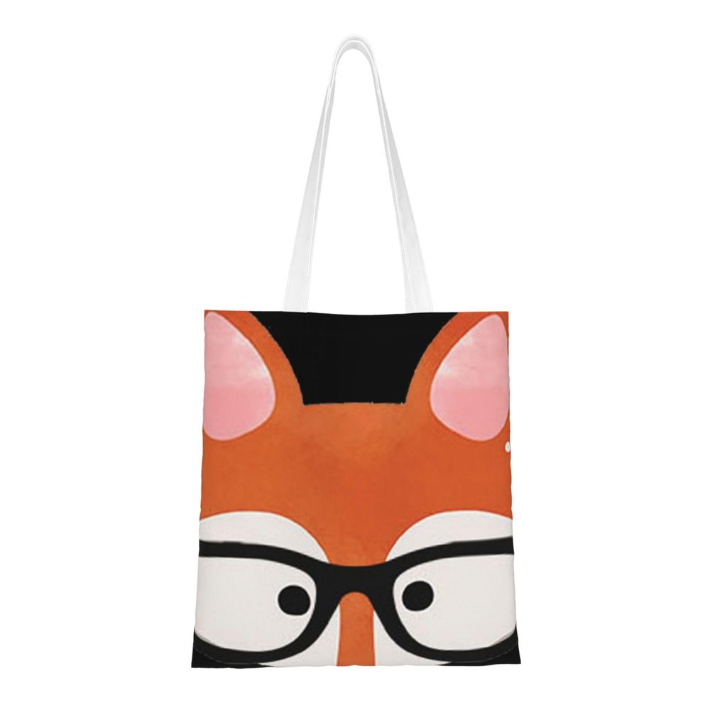 VGFJHNDF Happy Easter Eggs Bunny Tail Canvas Shopping Bag - Eco-Friendly, Reusable Tote for Shopping, Travel, School, and More, Cartoon Fox Head, One Size
